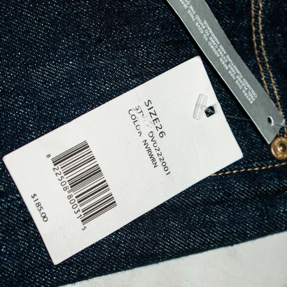 VINCE Women's Skinny Raw Denim Jeans Indigo Dye Size 26 NWT $185 - Picture 4 of 11